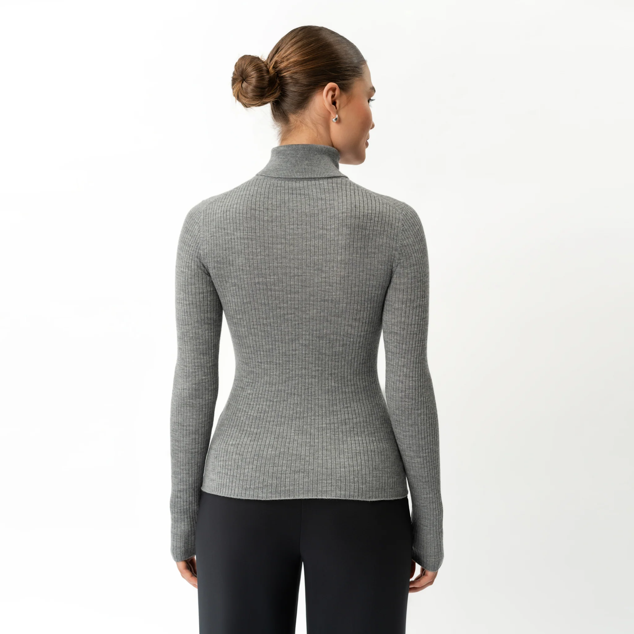 Merino Wool Ribbed Turtleneck - Image 4