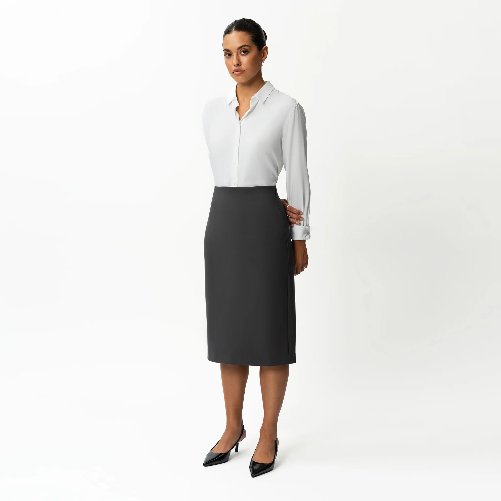 Tailored Ponte Midi Skirt - Image 4