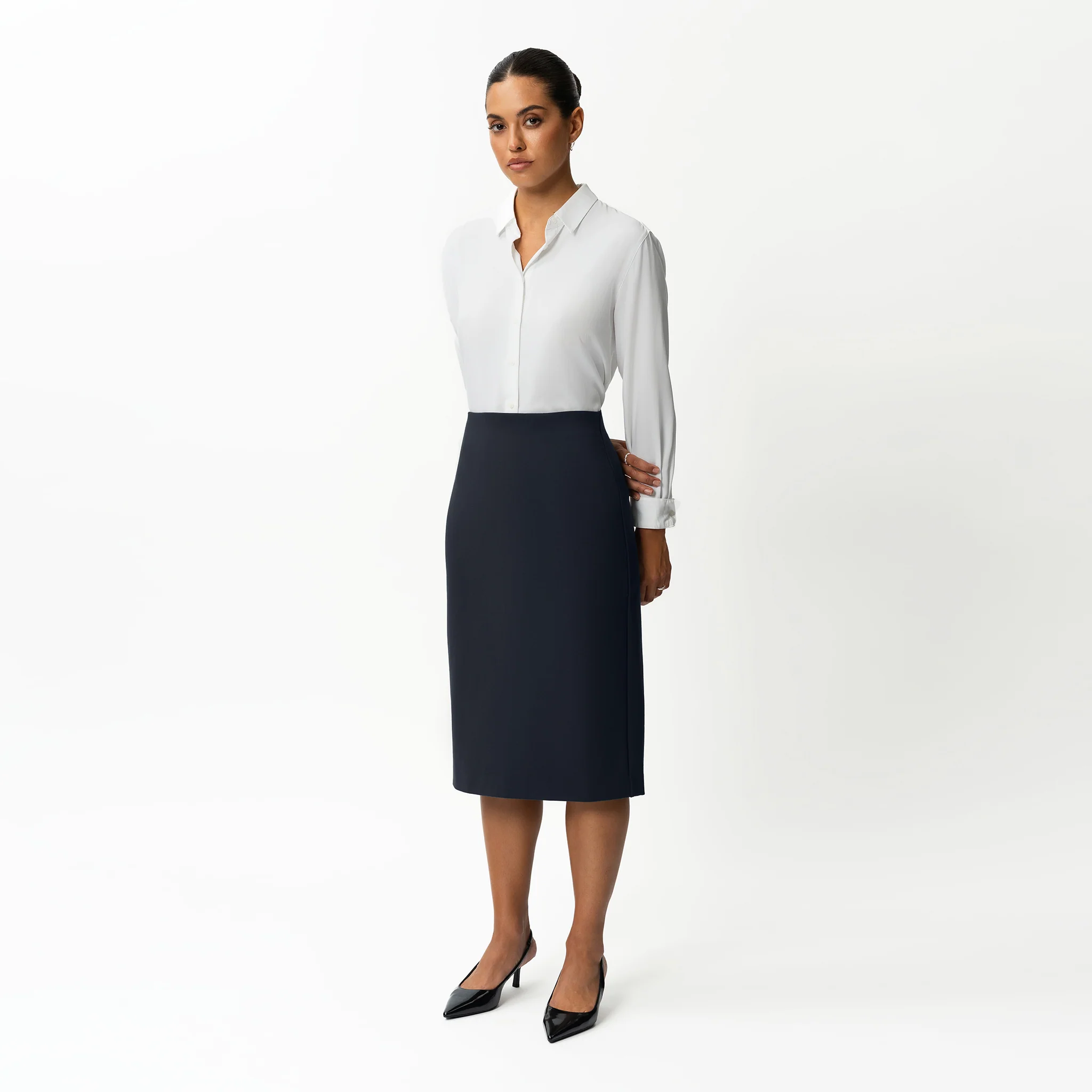 Tailored Ponte Midi Skirt - Image 4